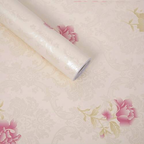 HOMEMATES Self-Adhesive Waterproof Vinyl Wallpaper for Furniture, Doors, and Desktops 45 X 304 CM (Flower Style-3)