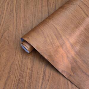 HOMEMATES Self-Adhesive Waterproof Vinyl Wallpaper for Furniture, Doors, and Desktops 45 X 304 CM (Brown Wood)