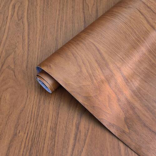 HOMEMATES Self-Adhesive Waterproof Vinyl Wallpaper for Furniture, Doors, and Desktops 45 X 304 CM (Brown Wood)