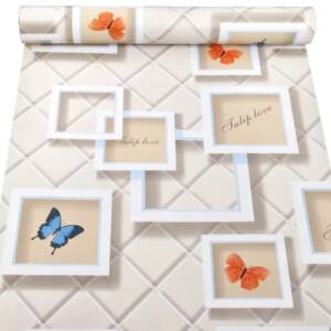 HOMEMATES Self-Adhesive Waterproof Vinyl Wallpaper for Furniture, Doors, and Desktops 45 X 304 CM (3D Butterfly)