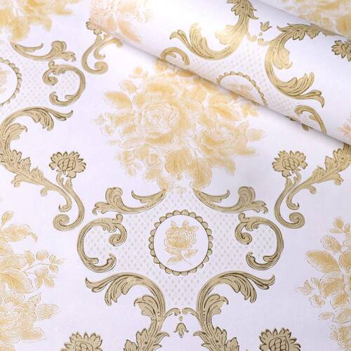 HOMEMATES Self-Adhesive Waterproof Vinyl Wallpaper for Furniture, Doors, and Desktops 45 X 304 CM (Royal Gold)
