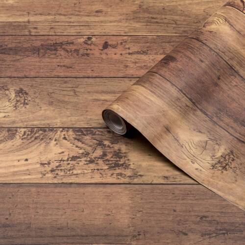HOMEMATES Self-Adhesive Waterproof Vinyl Wallpaper for Furniture, Doors, and Desktops 45 X 304 CM (Wooden-2)