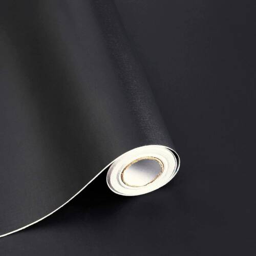HOMEMATES Self-Adhesive Waterproof Vinyl Wallpaper for Furniture, Doors, and Desktops 45 X 304 CM (Black)