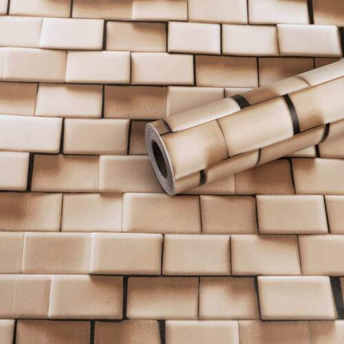 HOMEMATES Self-Adhesive Waterproof Vinyl Wallpaper for Furniture, Doors, and Desktops 45 X 304 CM (3D-Brick)