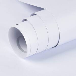HOMEMATES Self-Adhesive Waterproof Vinyl Wallpaper for Furniture, Doors, and Desktops 45 X 304 CM (White)