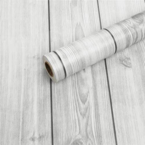 HOMEMATES Self-Adhesive Waterproof Vinyl Wallpaper for Furniture, Doors, and Desktops 45 X 304 CM (White Wooden)