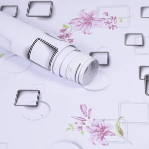 HOMEMATES Self-Adhesive Waterproof Vinyl Wallpaper for Furniture, Doors, and Desktops 45 X 304 CM (3D Flower)