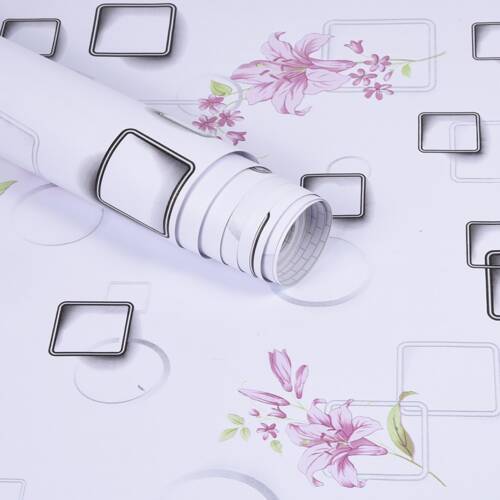 HOMEMATES Self-Adhesive Waterproof Vinyl Wallpaper for Furniture, Doors, and Desktops 45 X 304 CM (3D Flower)