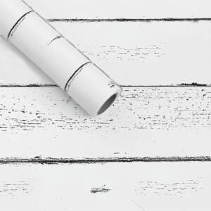HOMEMATES Self-Adhesive Waterproof Vinyl Wallpaper for Furniture, Doors, and Desktops 45 X 304 CM (White Wood)