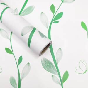 HOMEMATES Self-Adhesive Waterproof Vinyl Wallpaper for Furniture, Doors, and Desktops 45 X 304 CM (Green Leaf)