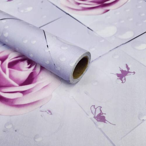 HOMEMATES Self-Adhesive Waterproof Vinyl Wallpaper for Furniture, Doors, and Desktops 45 X 304 CM (Flower Style-5)