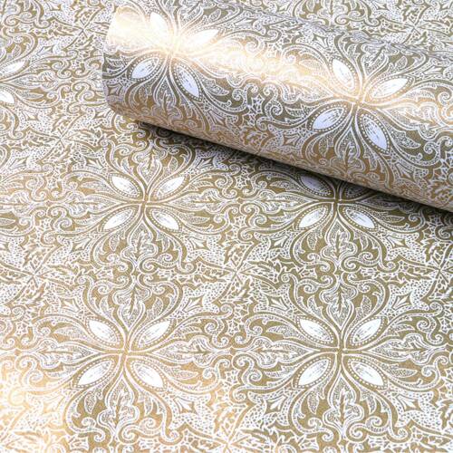 HOMEMATES Self-Adhesive Waterproof Vinyl Wallpaper for Furniture, Doors, and Desktops 30 X 304 CM (Golden Flowers)