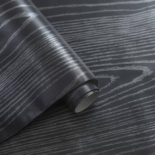 HOMEMATES Self-Adhesive Waterproof Vinyl Wallpaper for Furniture, Doors, and Desktops 30 X 304 CM (Black Wood)