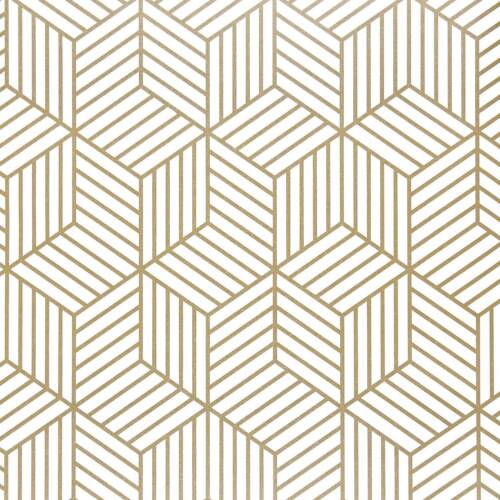 HOMEMATES Self-Adhesive Wallpaper Waterproof Golden Hexagon Wall Papers (45 X 304 CM)