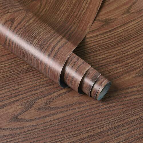 HOMEMATES Self-Adhesive Waterproof Vinyl Wallpaper for Furniture, Doors, and Desktops 45 X 304 CM (Walnut Brown)