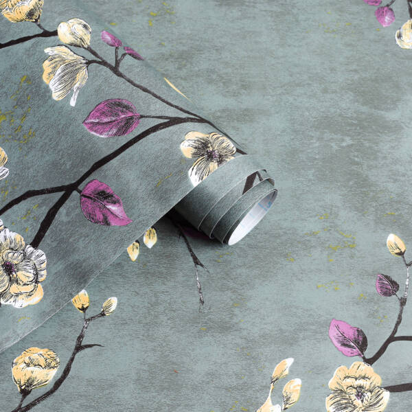 HOMEMATES Self-Adhesive Waterproof Vinyl Wallpaper for Furniture, Doors, and Desktops 45 X 304 CM (Flower Style-2) - Image 2