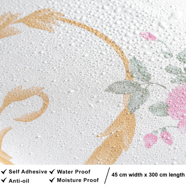 HOMEMATES Self-Adhesive Waterproof Vinyl Wallpaper for Furniture, Doors, and Desktops 45 X 304 CM (Flower Style-1) - Image 3