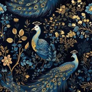 HOMEMATES Vintage Floral Peel and Stick Wallpaper Boho Floral Self-Adhesive Contact Paper for Bedroom, Wardrobe, Desktop – 45 x 304cm Removable Flower Wall Sticker (Peacock Blue)