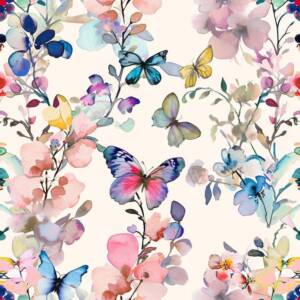 HOMEMATES Vintage Floral Peel and Stick Wallpaper Self-Adhesive Contact Paper for Bedroom, Wardrobe, Desktop – 45 x 304cm Removable Flower Wall Sticker (Purple Butterfly)